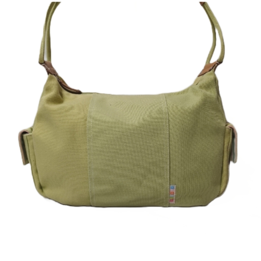 FOSSIL CANVAS/ LEATHER TOTE/DIAPER/SHOULDER BAG